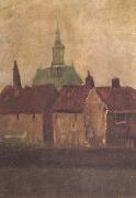 Vincent Van Gogh Cluster of Old Houses with the New Church in The Hague (nn04) oil painting reproduction